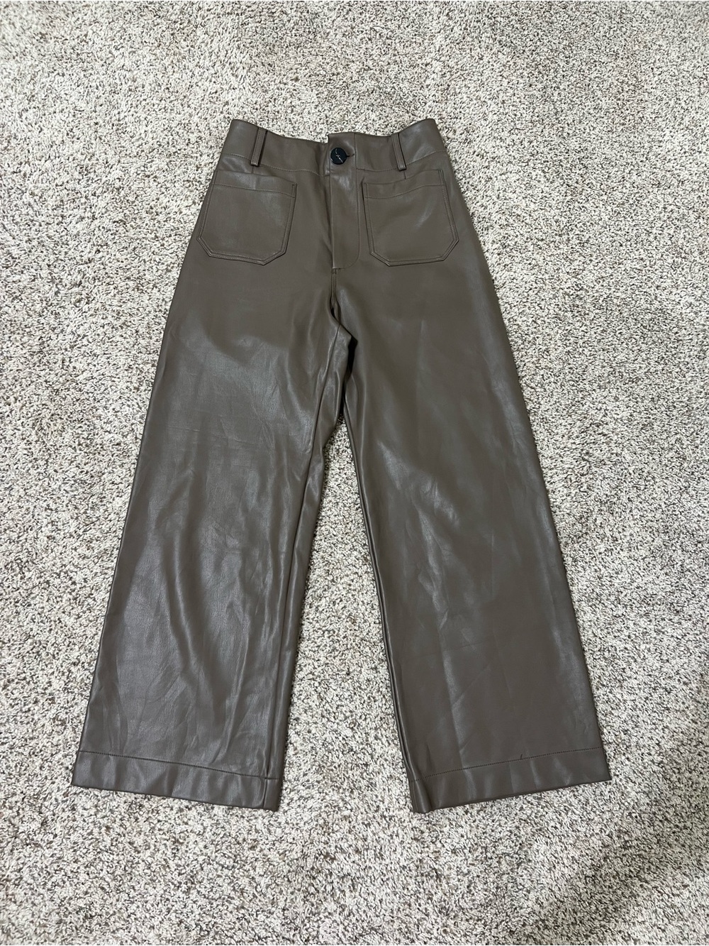 NWOT Anthropologie Maeve The Colette Faux Leather Wide-Leg Pants 25